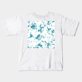 Lagoon blue and white Deep Ocean - Tie-Dye Shibori Texture Kids T-Shirt